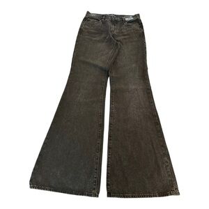 Express 70s Mid Rise Black Denim Flares LONG